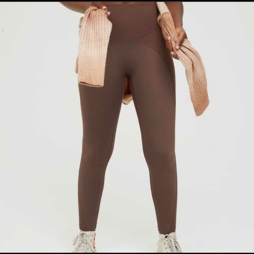Offline By Aerie Brown Ribbed Leggings